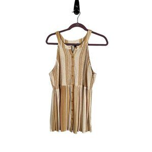 Torrid Top Women 12 Yellow Pullover Halter Striped Summer Feminine Dainty Retro